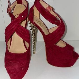 Red Spiked Heels